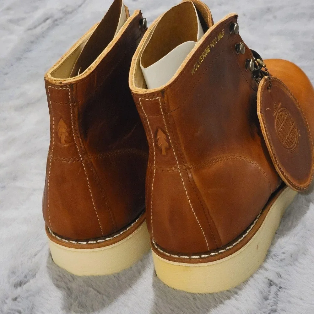 Wolverine 1000 Mile Boots Mens 13 Brown Buffalo Trace Chukka Made USA Lace Up